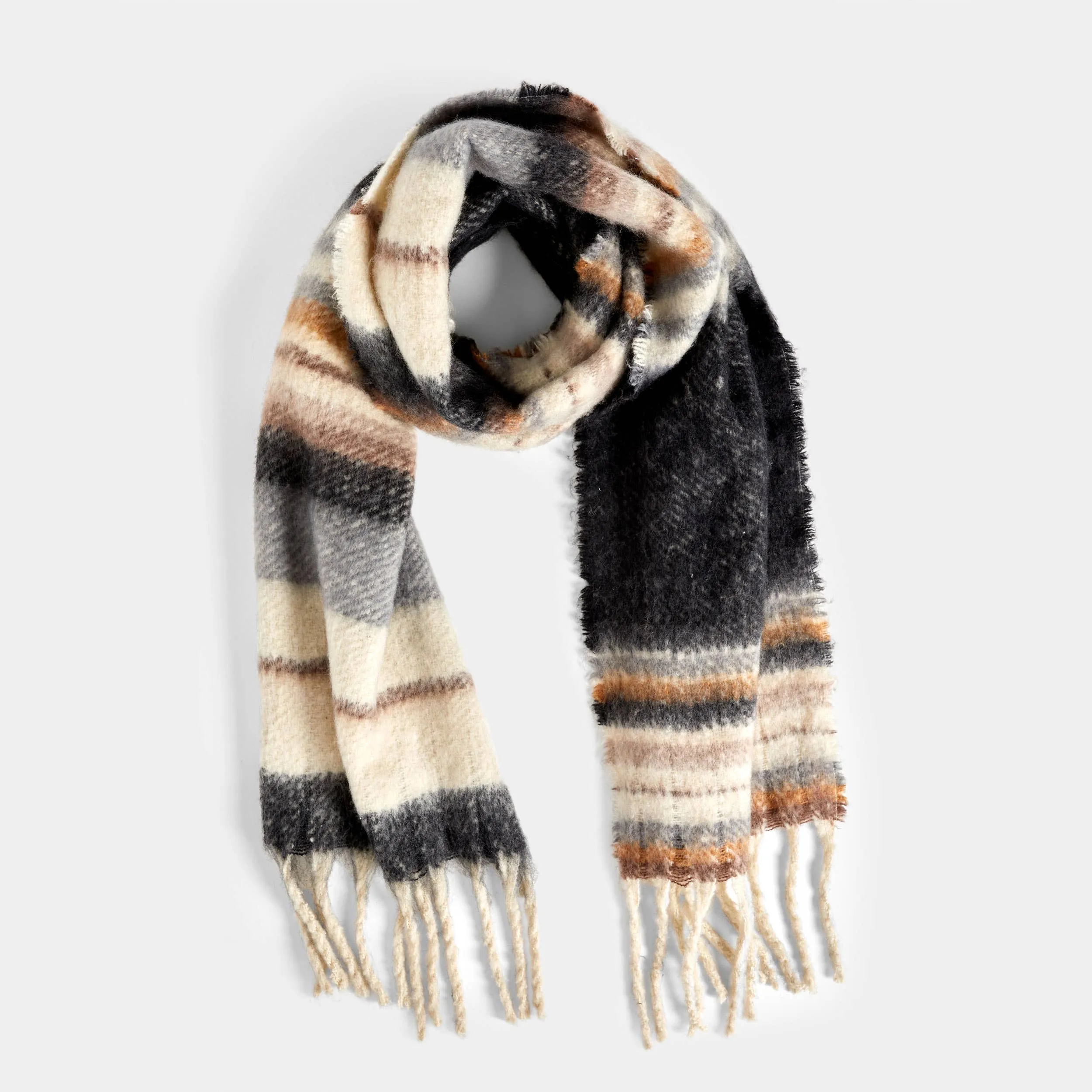 Black/Cream/Tan Oblong Scarf