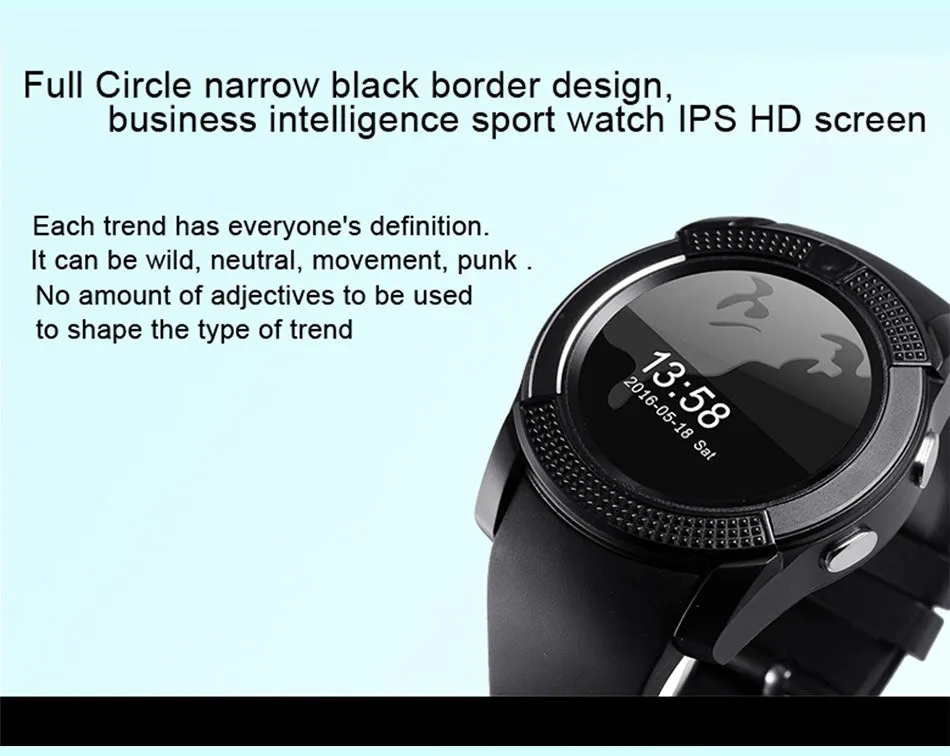 bluetooth smart watch for android phone support SIM/TF men women