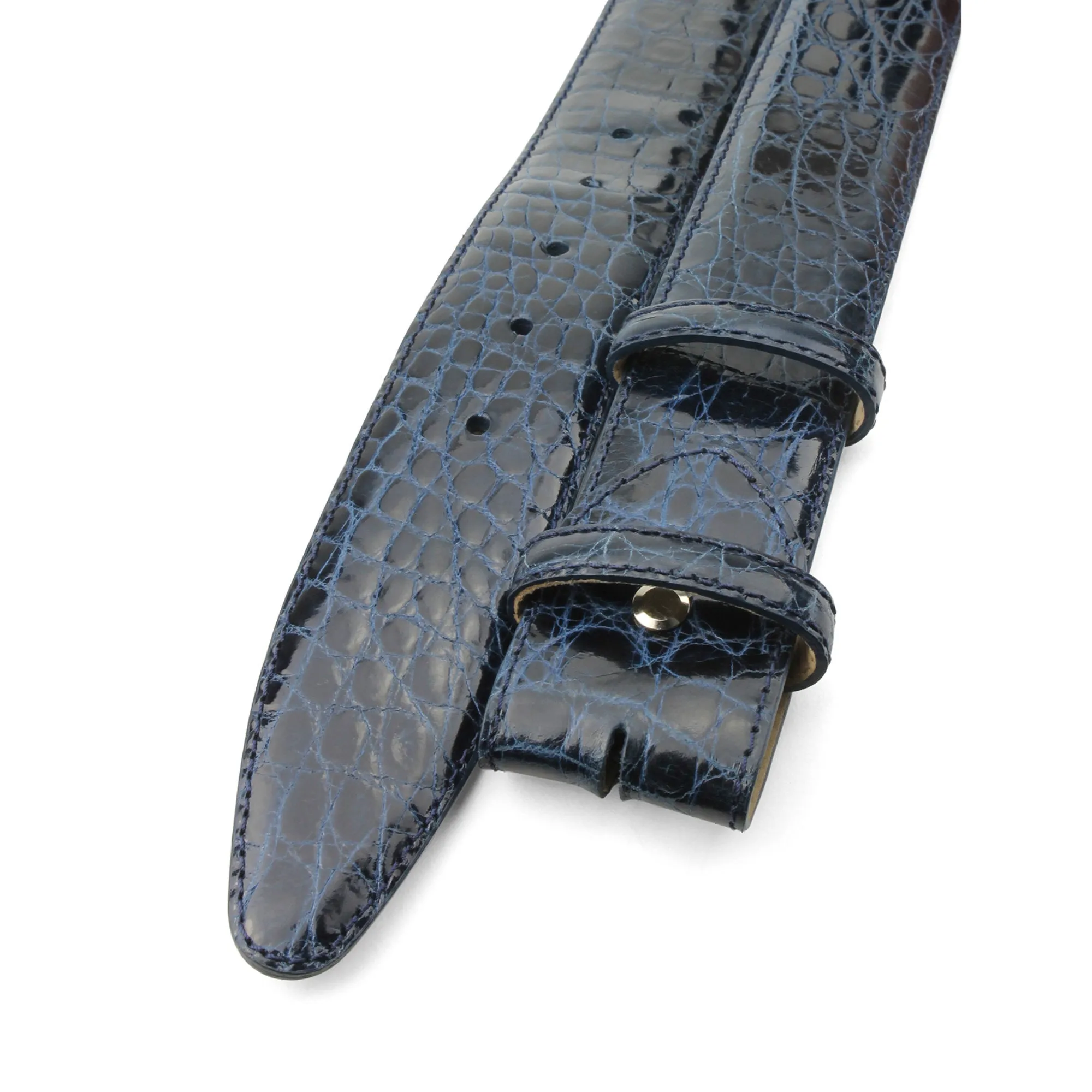 Bogart Genuine Crocodile Flank Gloss Finish Belt Strap