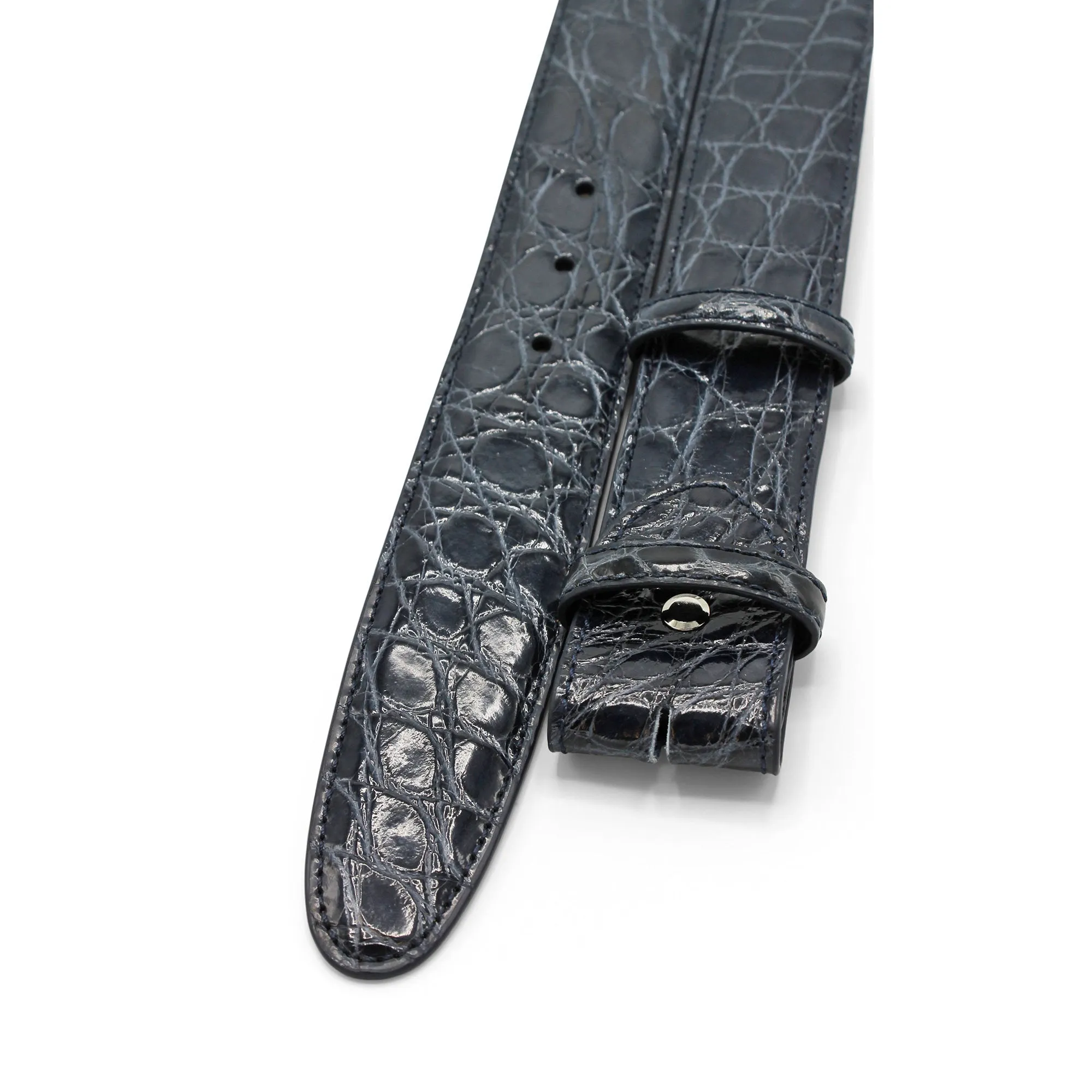 Bogart Genuine Crocodile Flank Gloss Finish Belt Strap