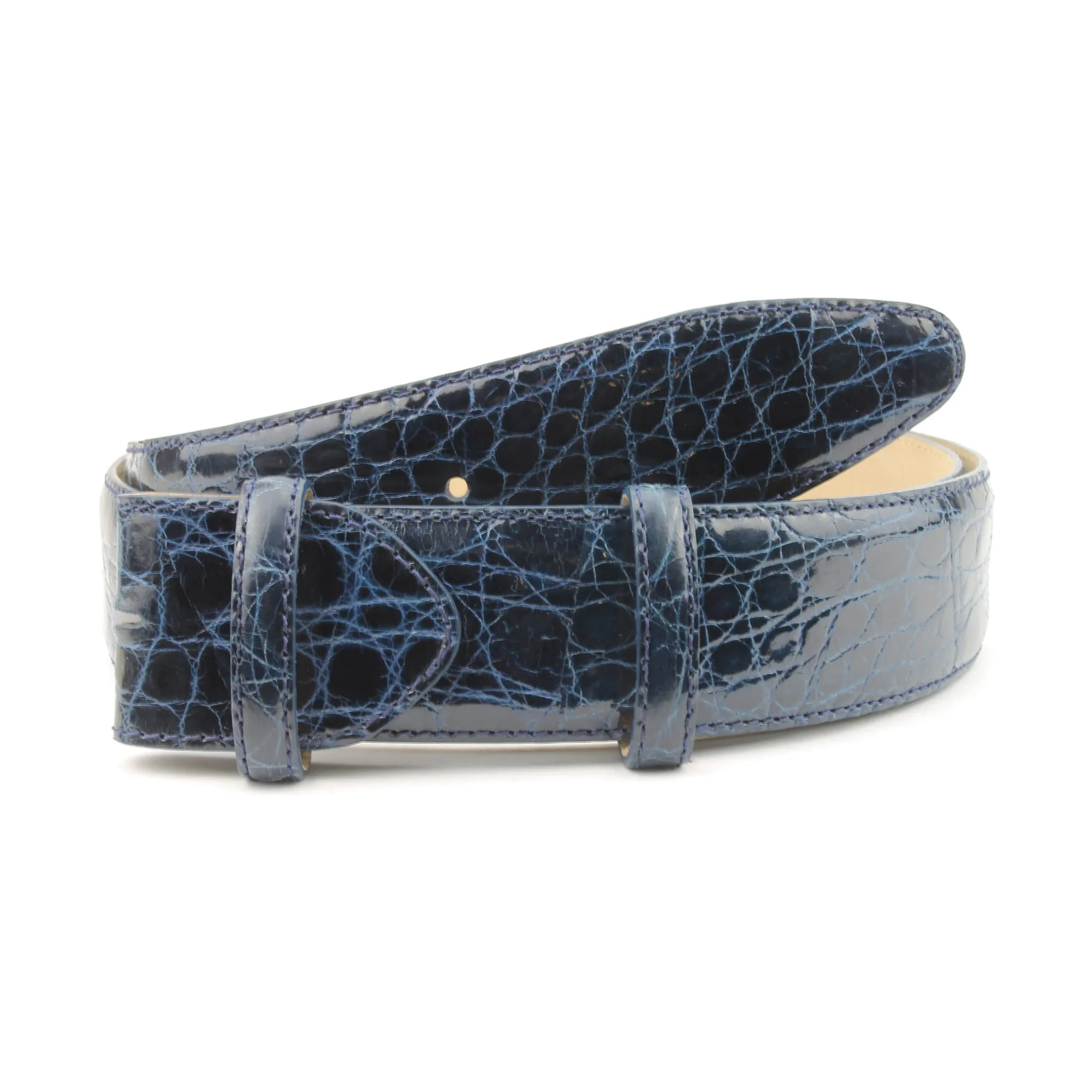 Bogart Genuine Crocodile Flank Gloss Finish Belt Strap