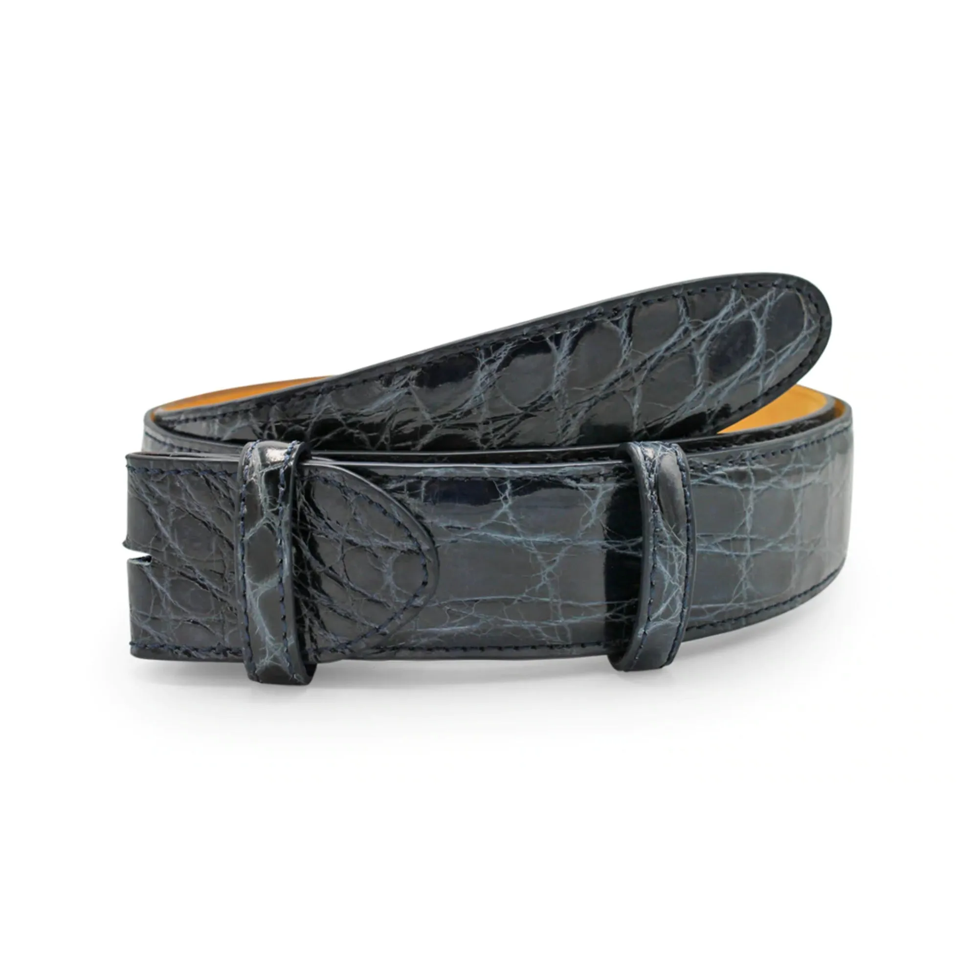 Bogart Genuine Crocodile Flank Gloss Finish Belt Strap