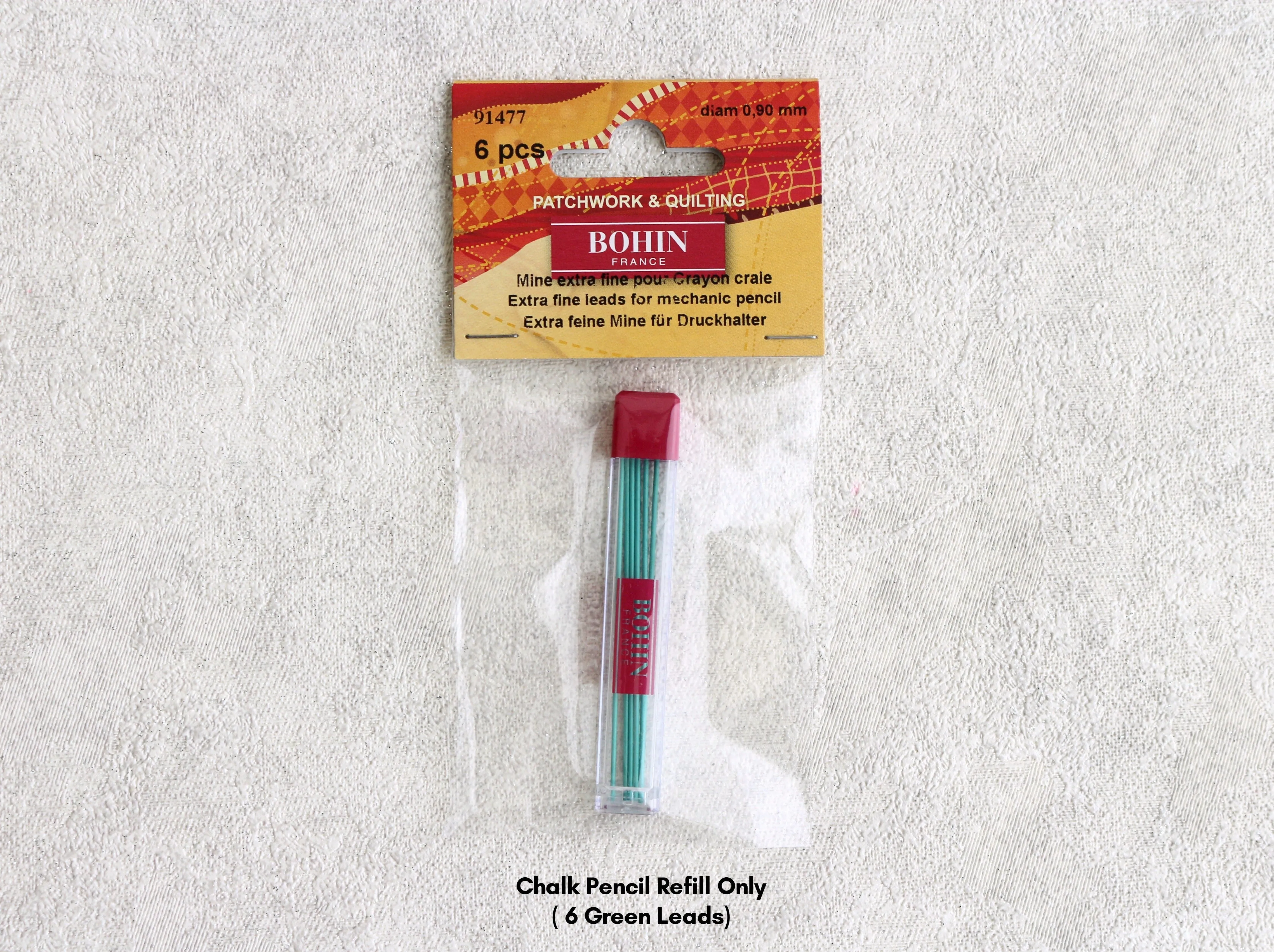 Bohin Extra Fine Mechanical Chalk Pencil 0.9mm   Refill (White Only & Mixed)