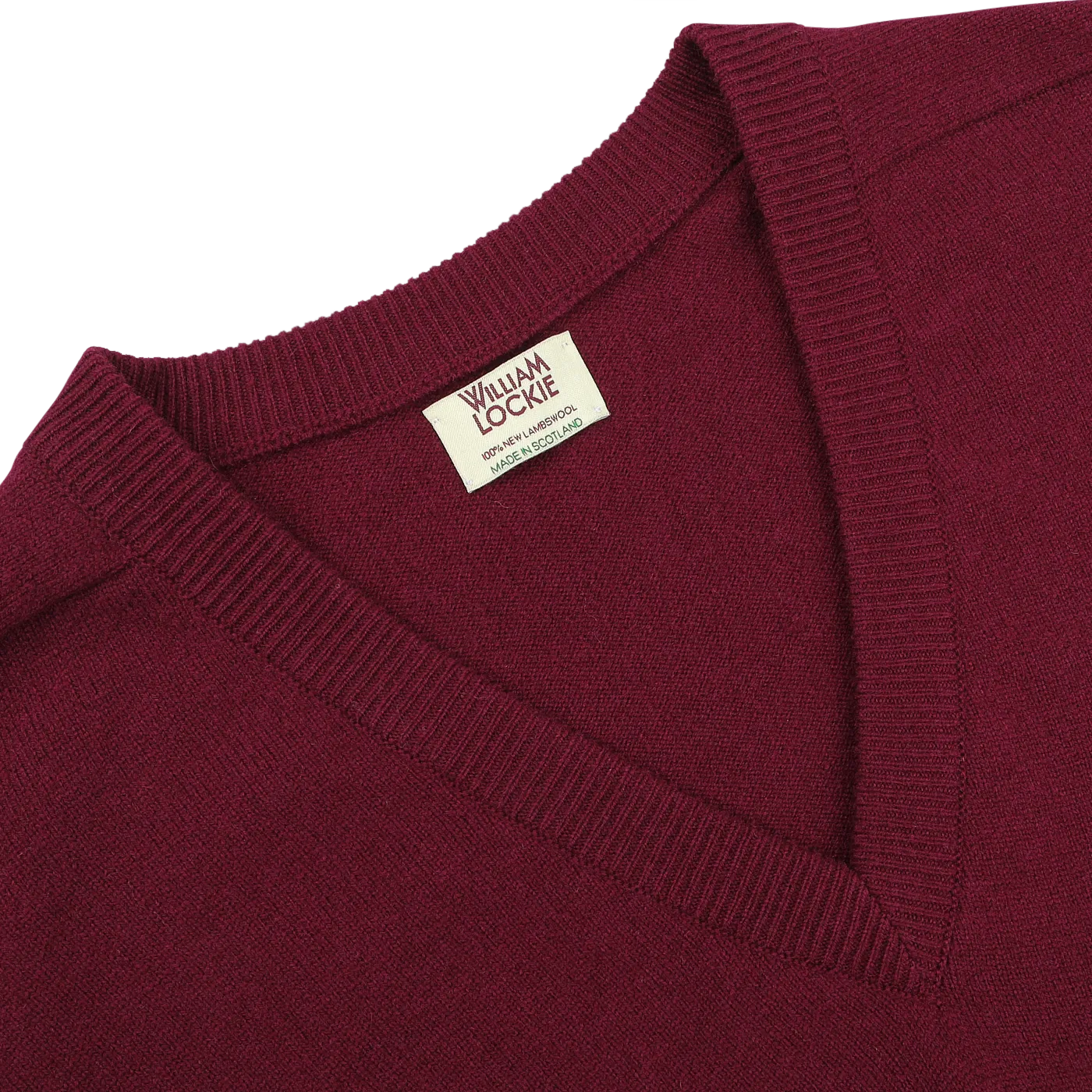 Bordeaux Deep V-Neck Lambswool Sweater