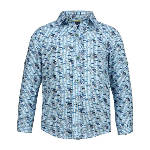 BOYS BLUE LONG-SLEEVE SHIRT