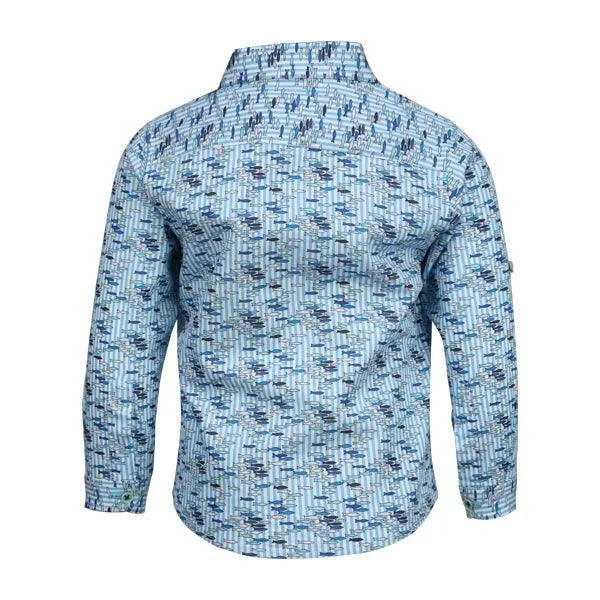 BOYS BLUE LONG-SLEEVE SHIRT