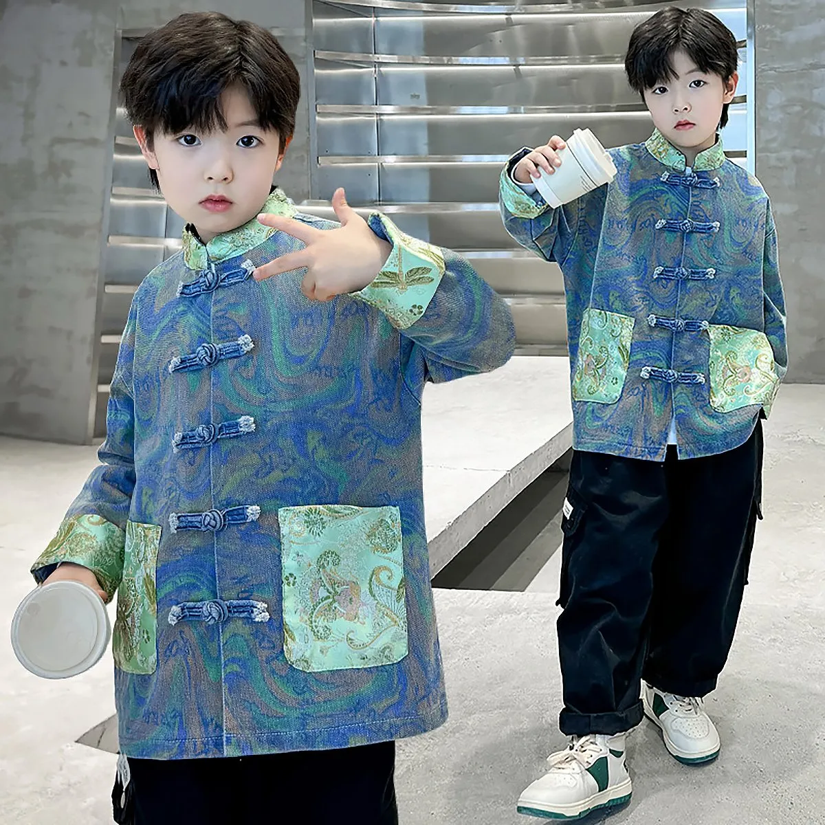 Boys Chinese Jacket Traditional Hanfu Coat