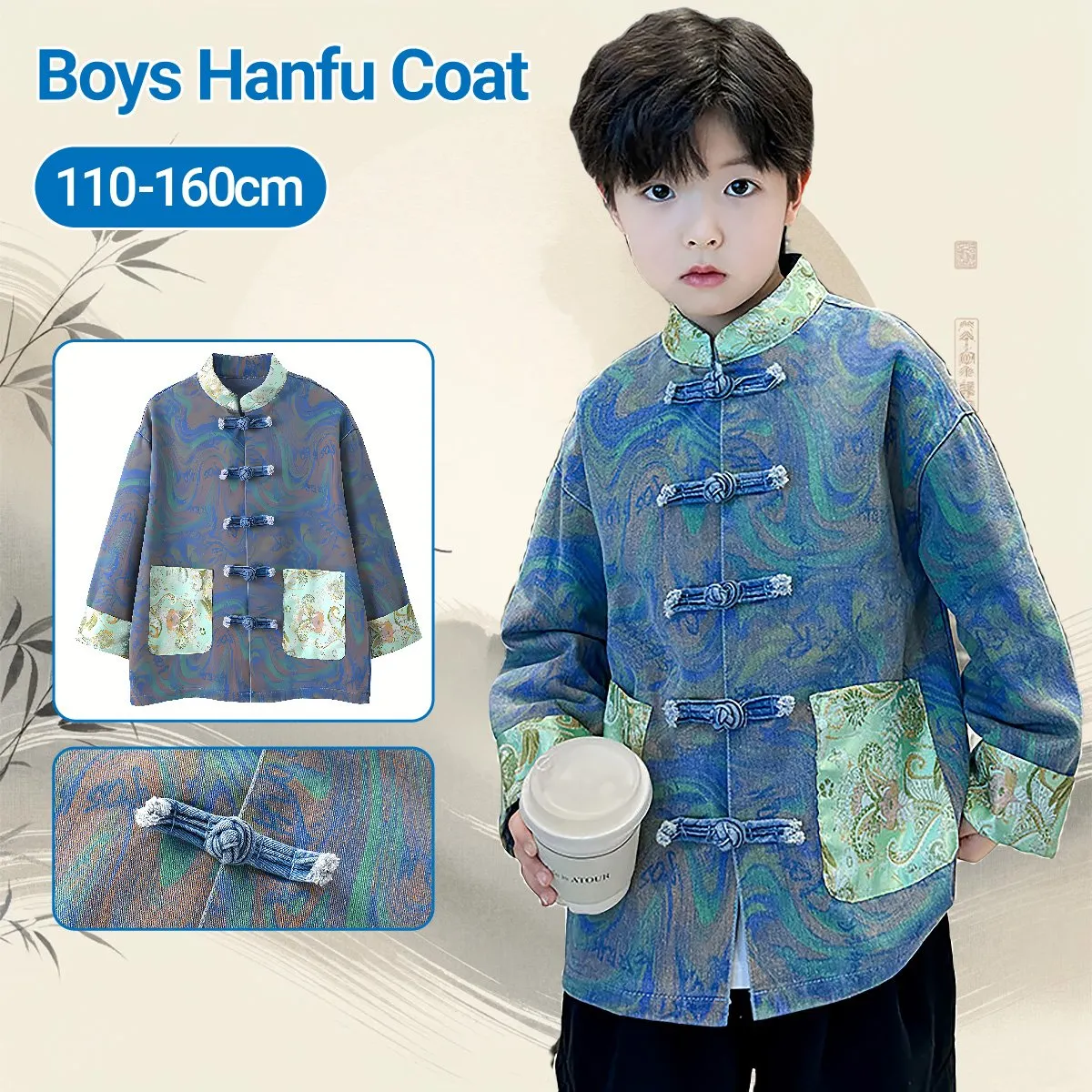 Boys Chinese Jacket Traditional Hanfu Coat