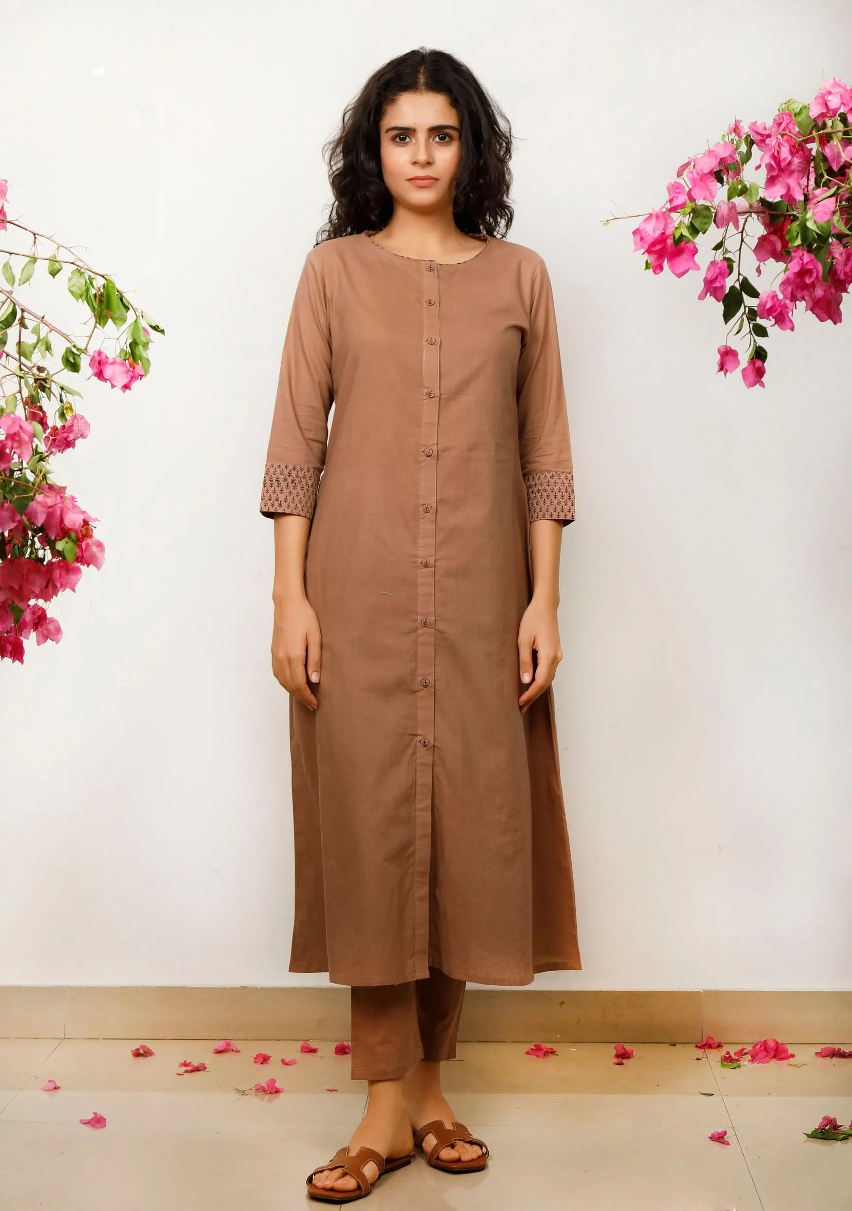 Brown Cotton Kurta