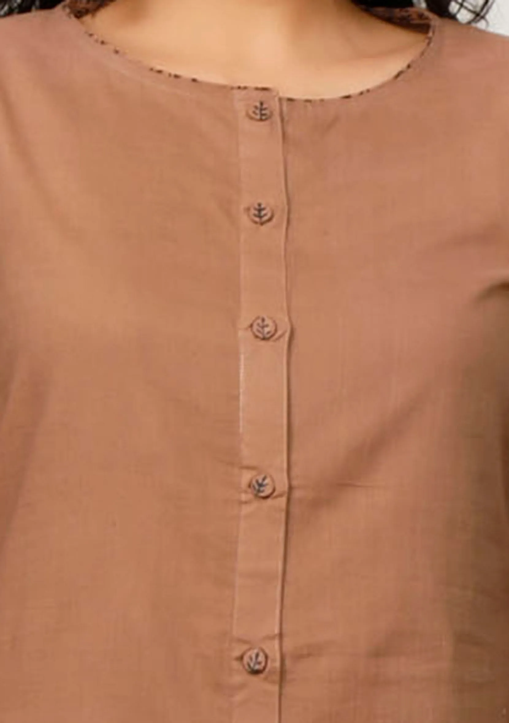 Brown Cotton Kurta