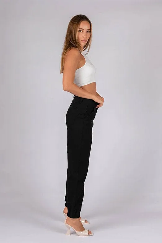 By Lily (Wakee Denim) Genie Pant Jeans - Black & Brown BA003