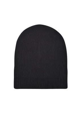 Cashmere Bulky Rib Hat in Black