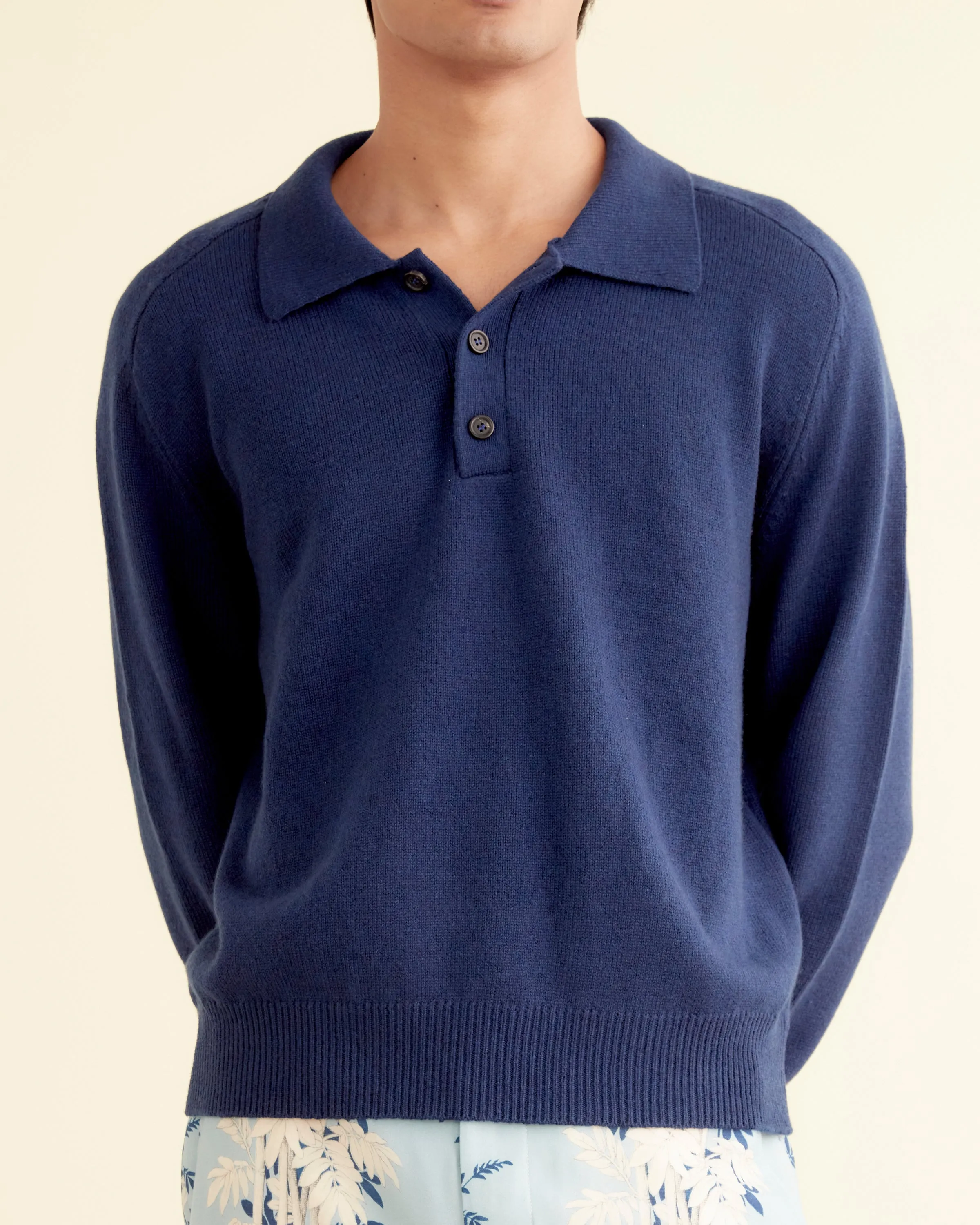 Cashmere Polo - Navy