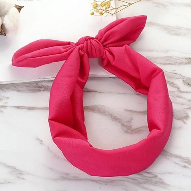 Casual Rabbit Ear Knot Multifunctional Bandana Bow For Women