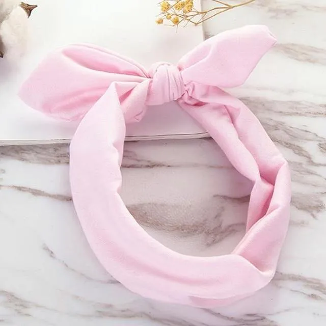 Casual Rabbit Ear Knot Multifunctional Bandana Bow For Women