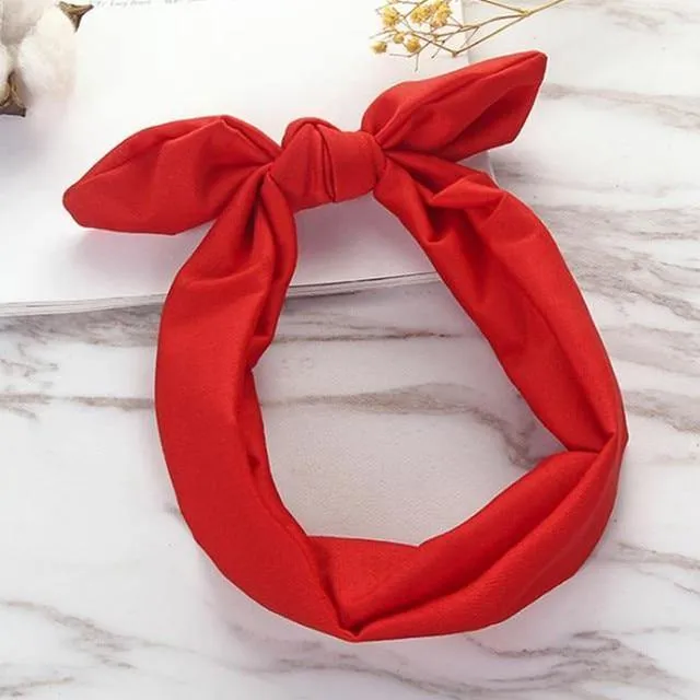 Casual Rabbit Ear Knot Multifunctional Bandana Bow For Women