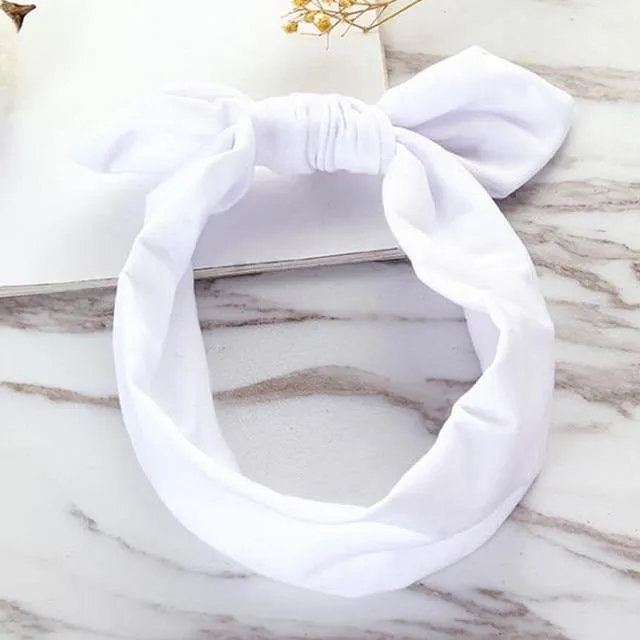 Casual Rabbit Ear Knot Multifunctional Bandana Bow For Women