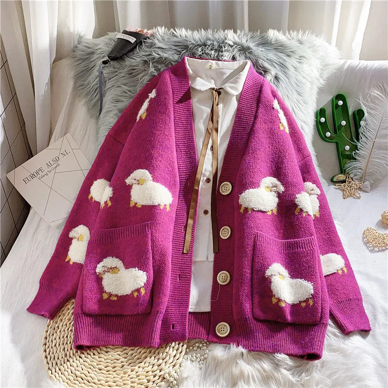 Casual Sheep Cardigan Sweater