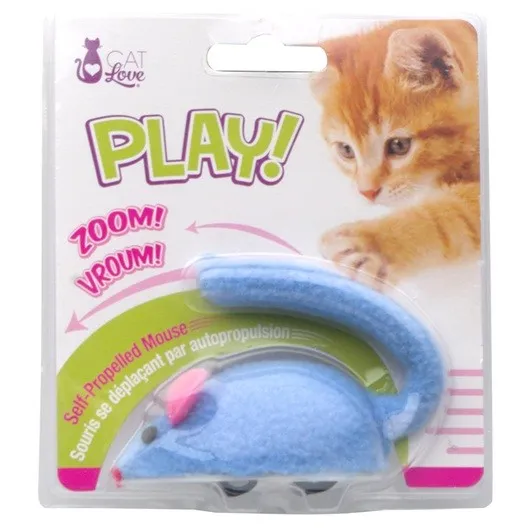 Cat Love Play Zippy Mouse (Blue)