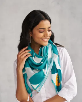 Celestial Scarf - Teal & White TSSxNB