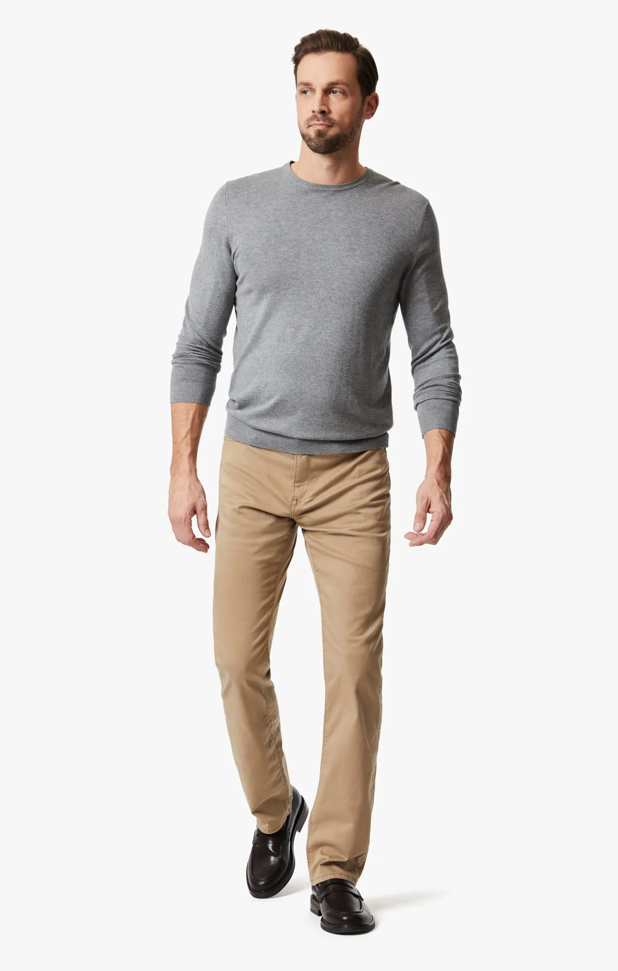 Charisma Relaxed Straight Pants In Khaki Twill