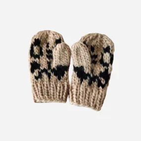 Cheetah Mittens, Latte/Black