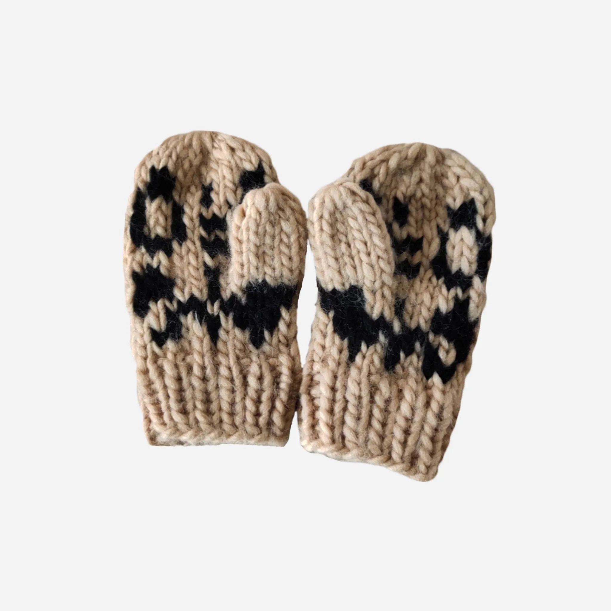 Cheetah Mittens, Latte/Black