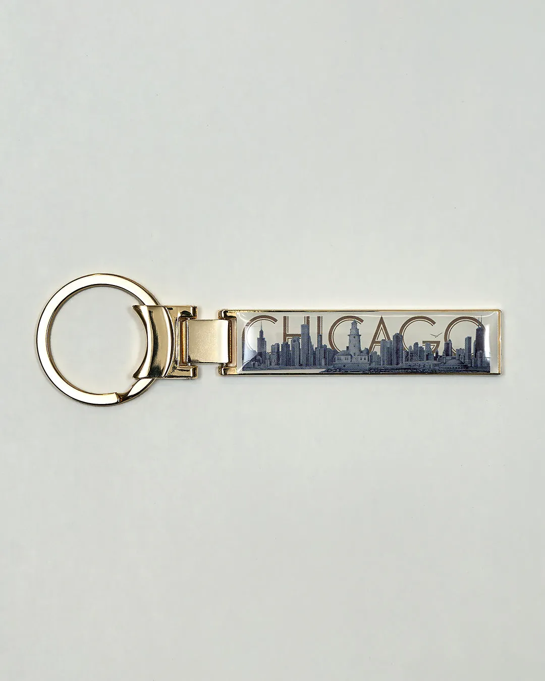 CHICAGO Skyline Pencil Art Metal Key Chain Ring