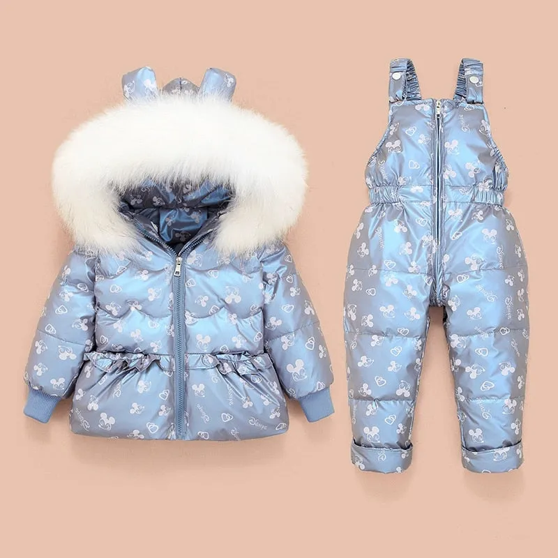 Children Coat Jacket-Jumpsuit Kids Toddler Girl Boy Clothes 2pcs Winter Outfit Suit Warm Baby Overalls Clothing Sets