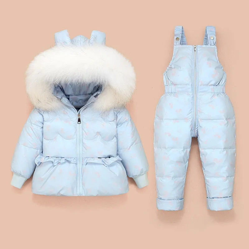 Children Coat Jacket-Jumpsuit Kids Toddler Girl Boy Clothes 2pcs Winter Outfit Suit Warm Baby Overalls Clothing Sets