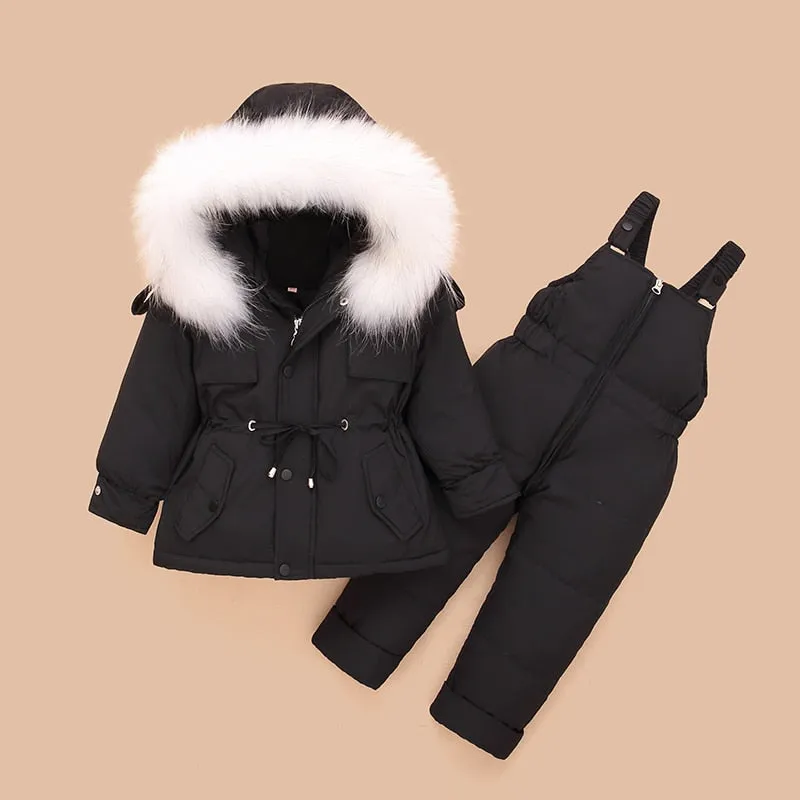 Children Coat Jacket-Jumpsuit Kids Toddler Girl Boy Clothes 2pcs Winter Outfit Suit Warm Baby Overalls Clothing Sets