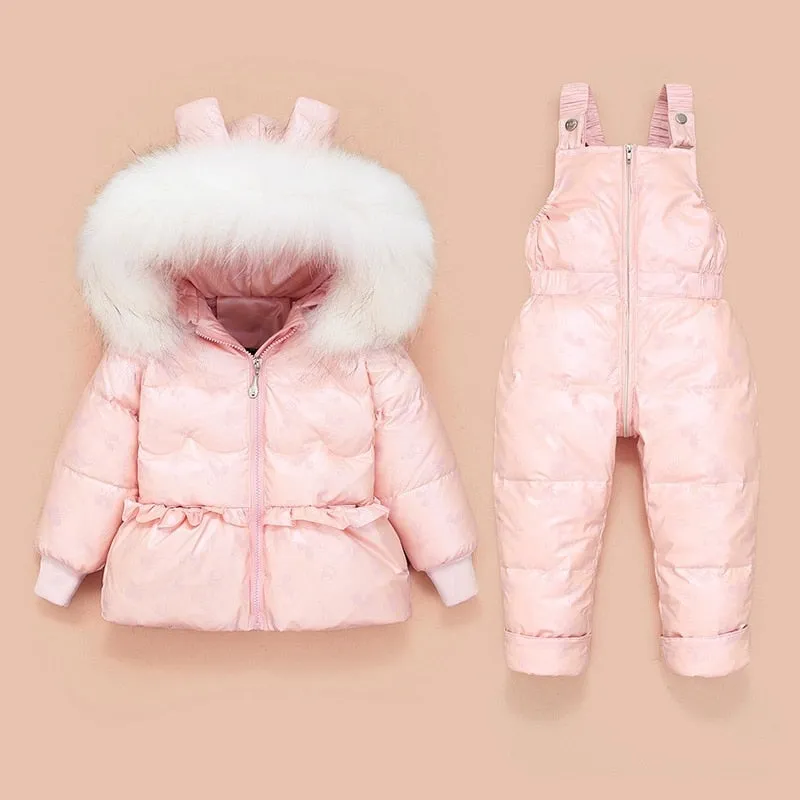 Children Coat Jacket-Jumpsuit Kids Toddler Girl Boy Clothes 2pcs Winter Outfit Suit Warm Baby Overalls Clothing Sets