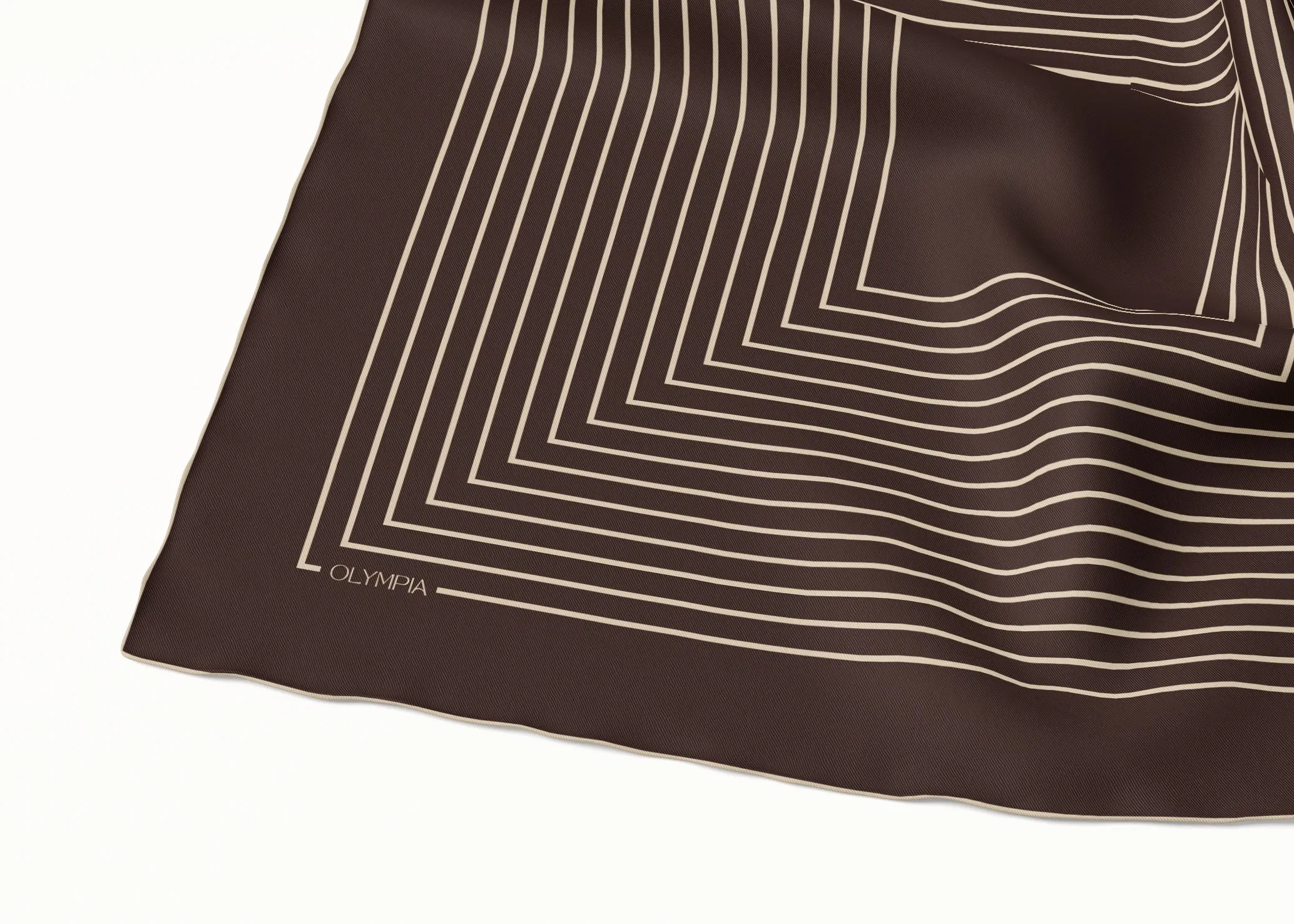 Chloe Dark Chocolate/Sand Silk Scarf - 89x89cm - Imperfect