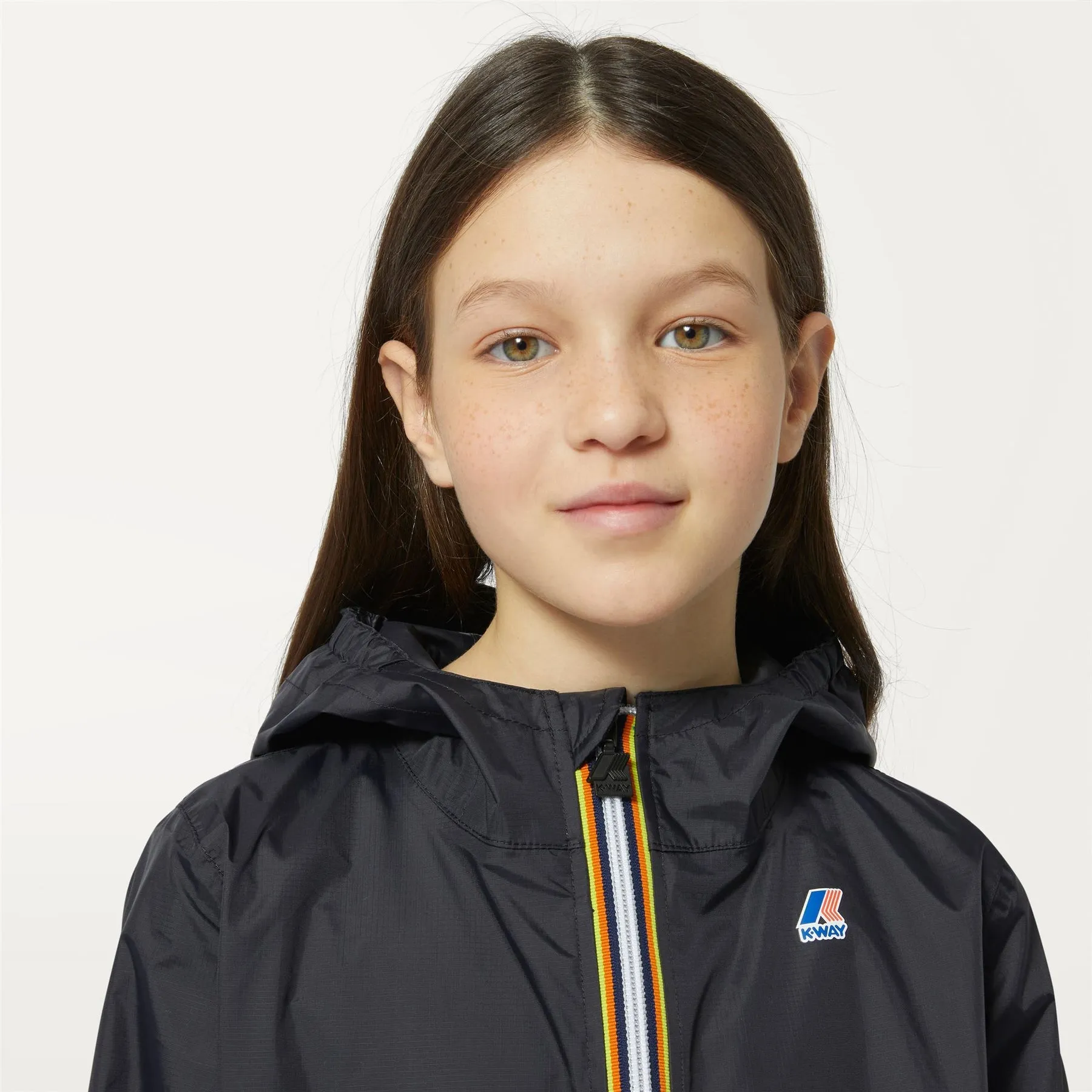 Claude - Kids Packable Full Zip Rain Jacket in Black Pure