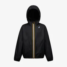 Claude - Kids Packable Full Zip Rain Jacket in Black Pure