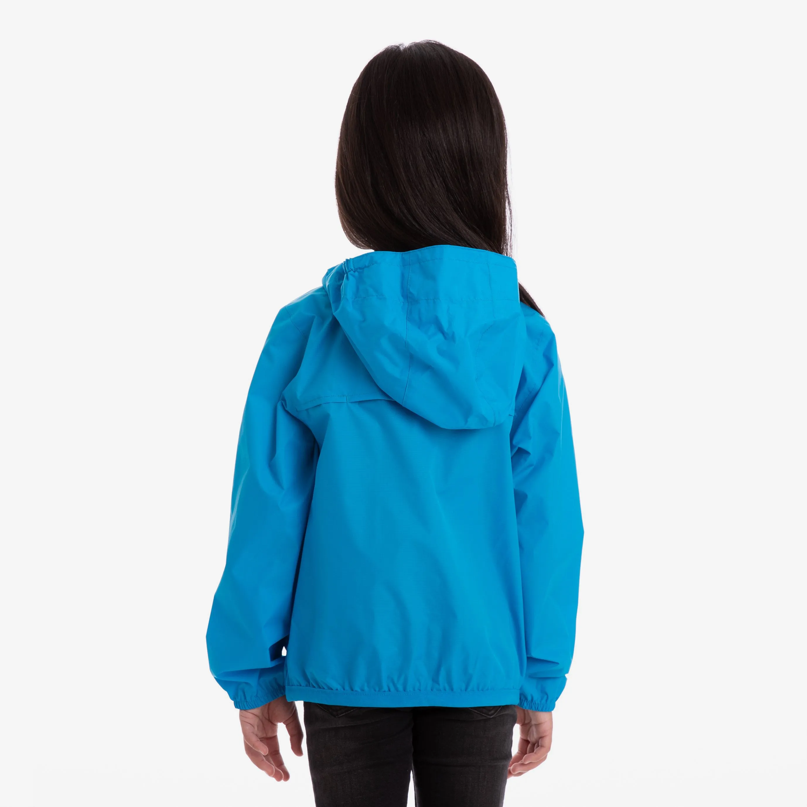 Claude - Kids Packable Full Zip Rain Jacket in Blue California