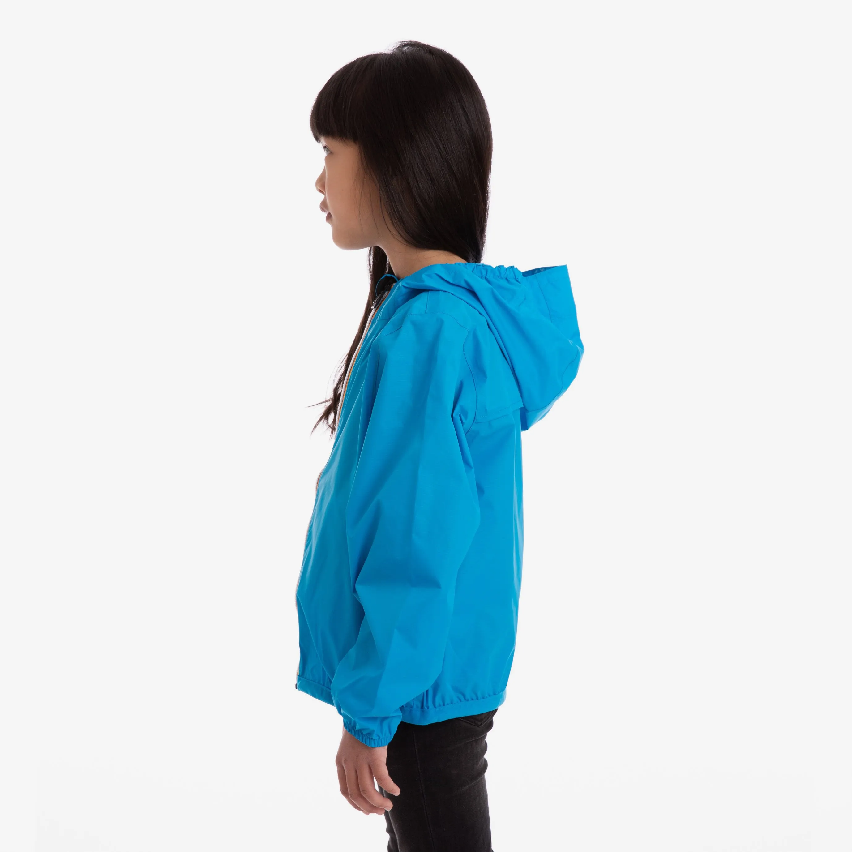 Claude - Kids Packable Full Zip Rain Jacket in Blue California