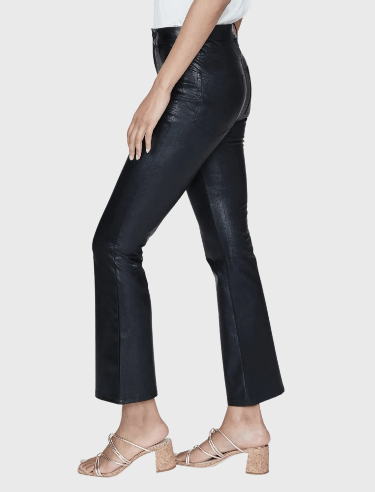 Claudine Vegan Leather Ankle Flare Pant