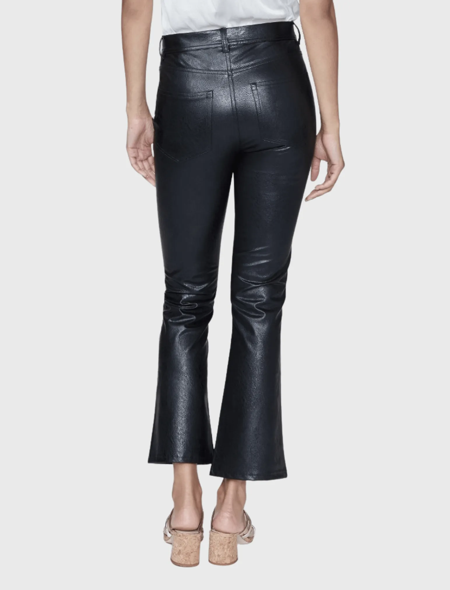 Claudine Vegan Leather Ankle Flare Pant