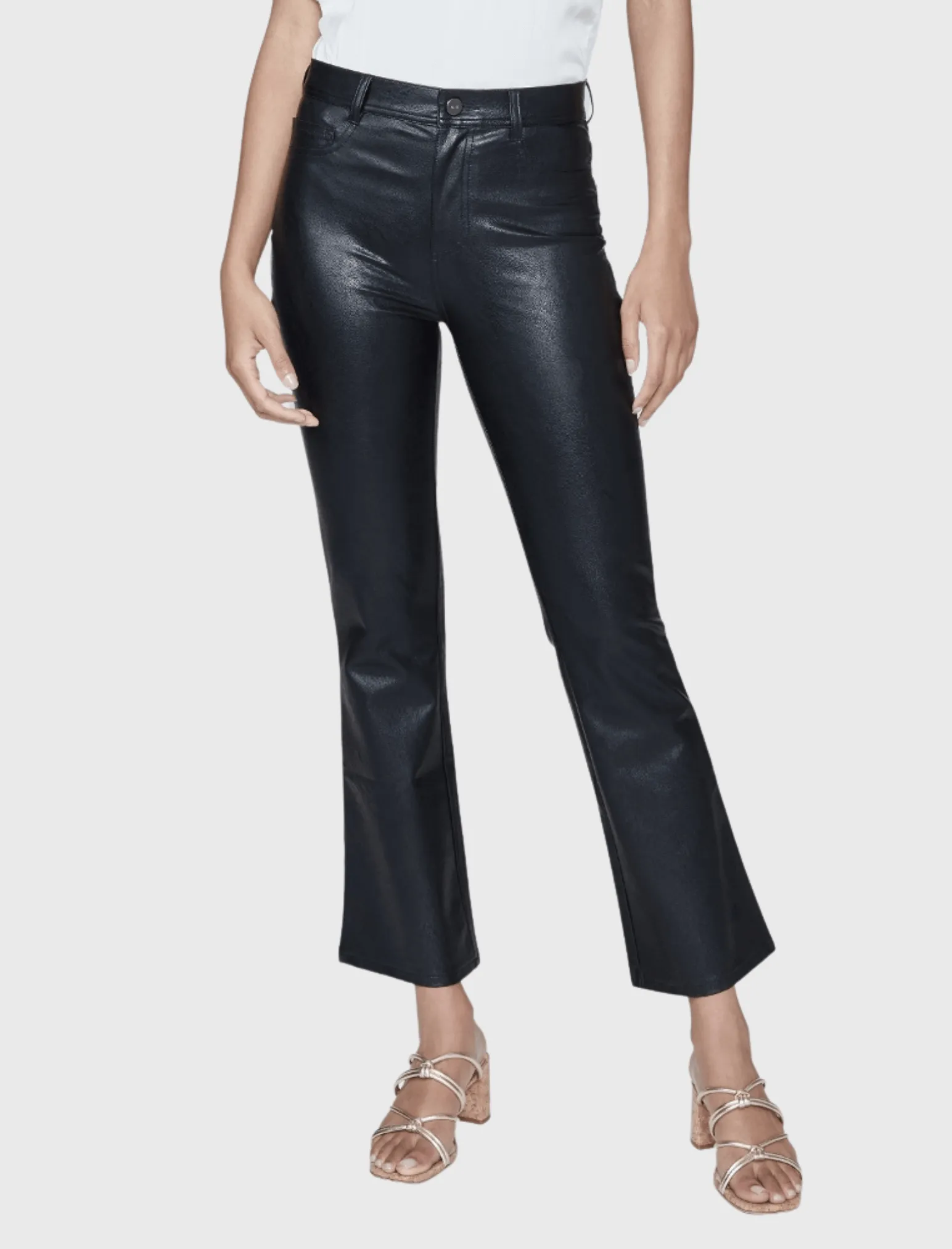 Claudine Vegan Leather Ankle Flare Pant