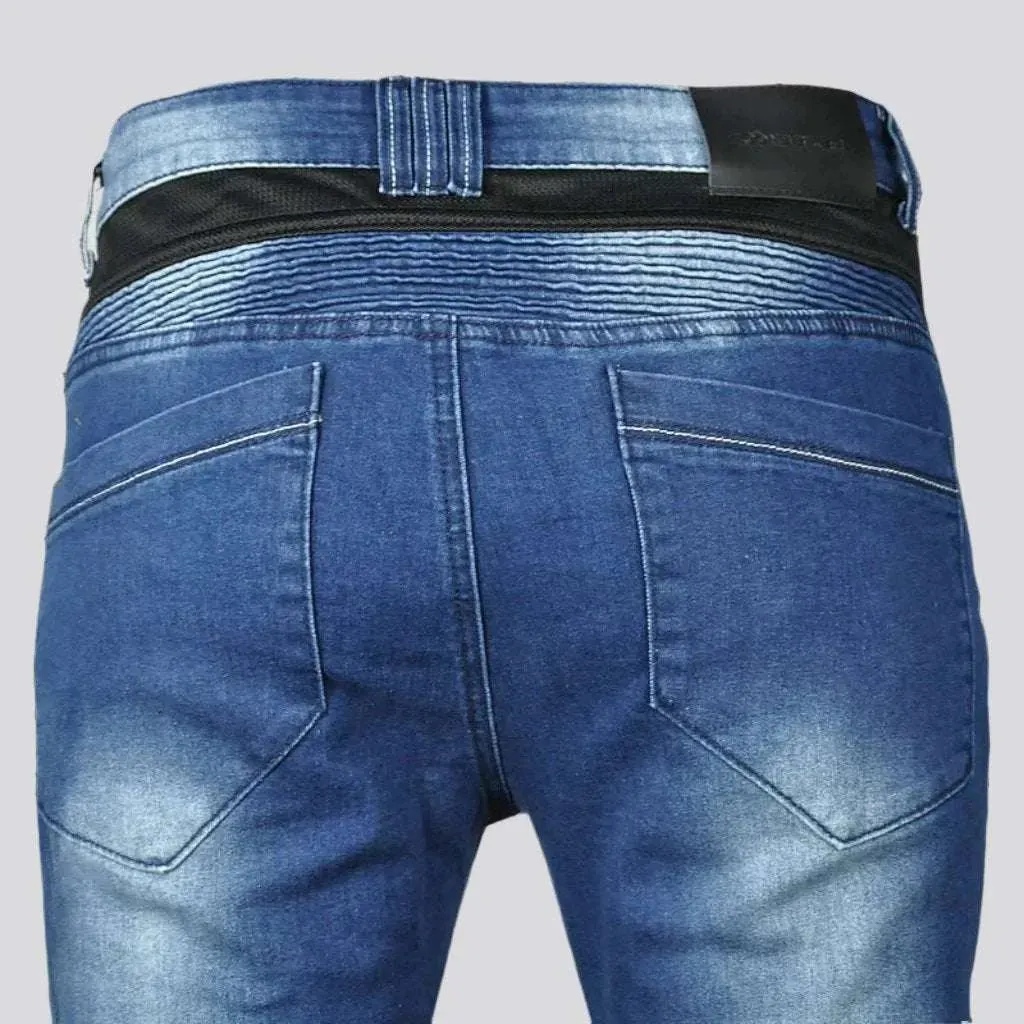 Color protective men's moto jeans