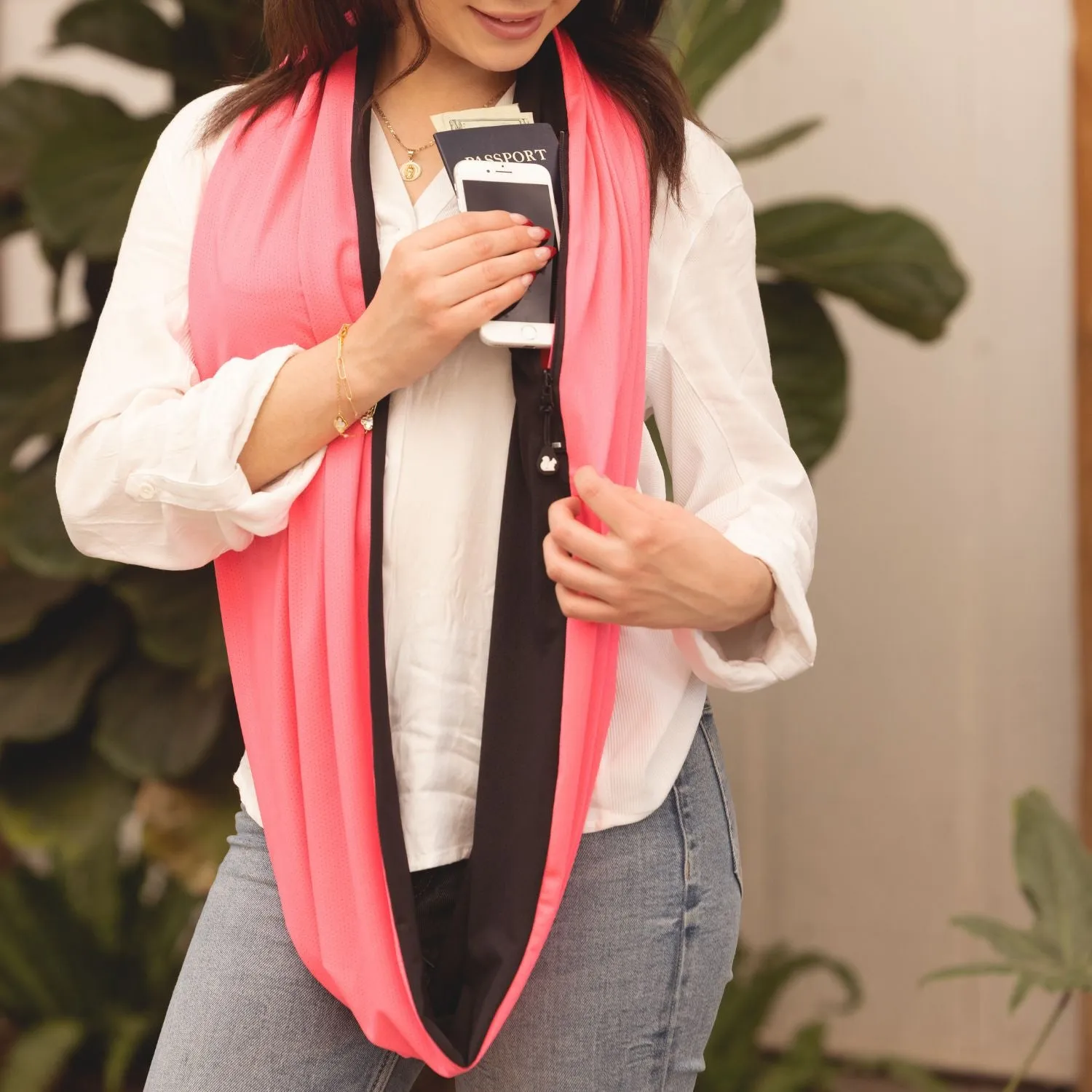 Convertible Infinity Scarf with Pocket™ | Ice Silk Pink Twist