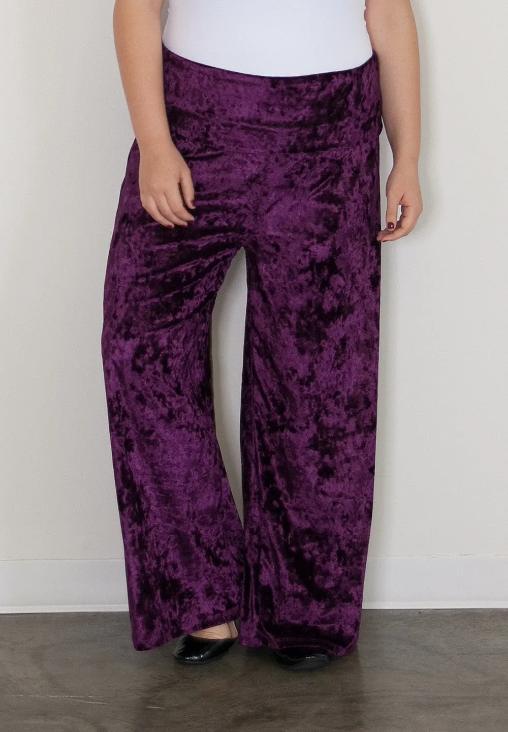 Crushed Velvet Palazzo Pants