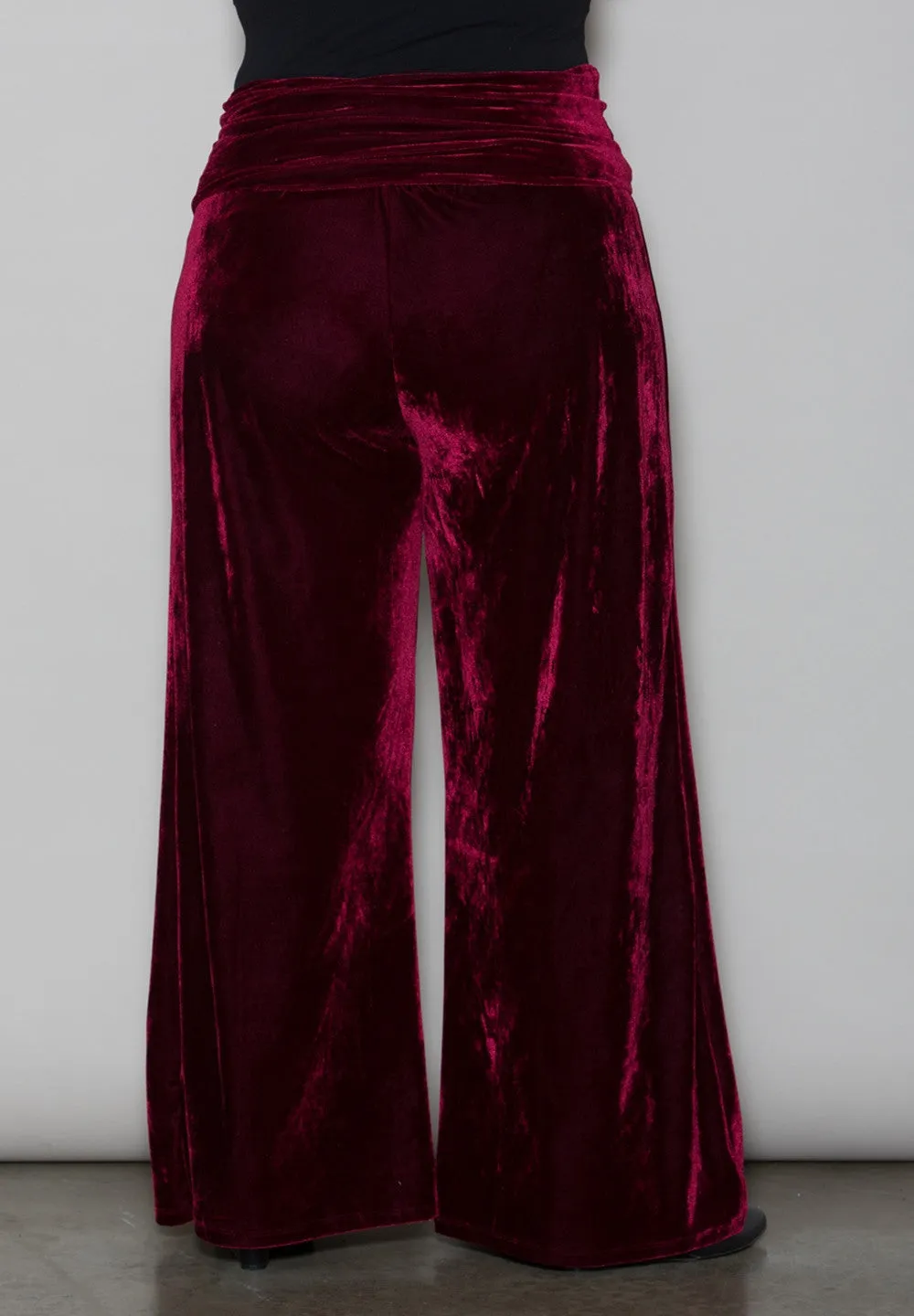 Crushed Velvet Palazzo Pants