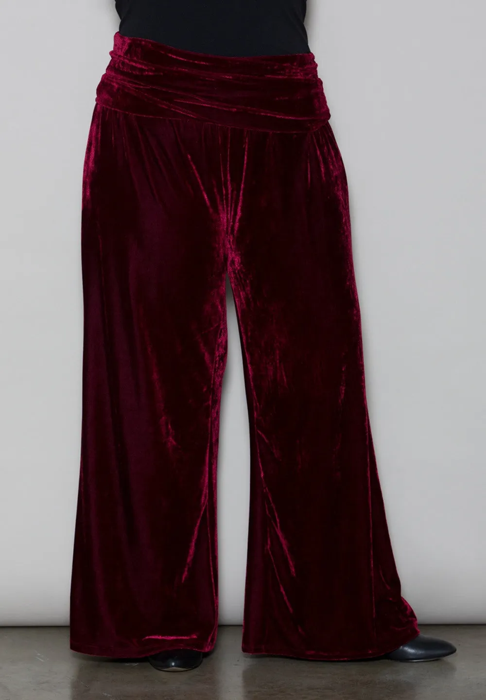 Crushed Velvet Palazzo Pants