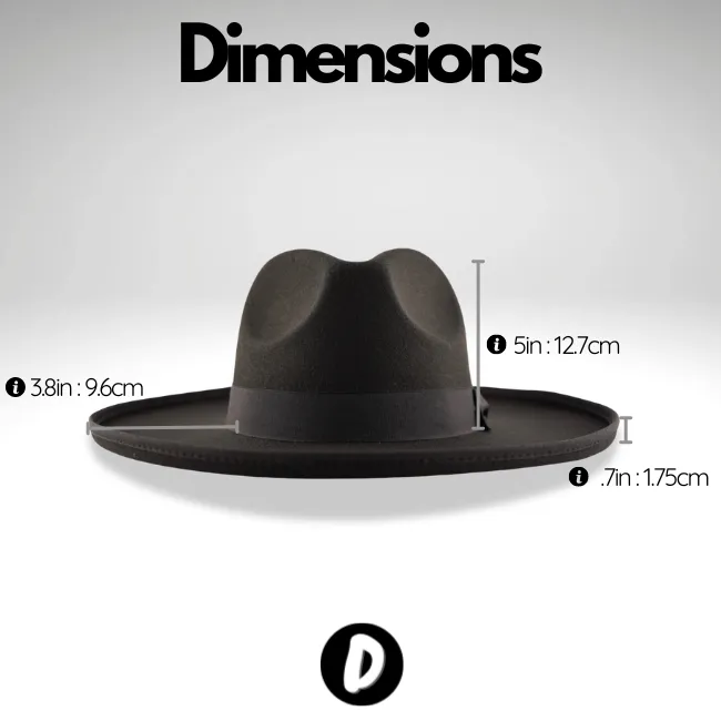 Dallas Pencil Brim Fedora - Black