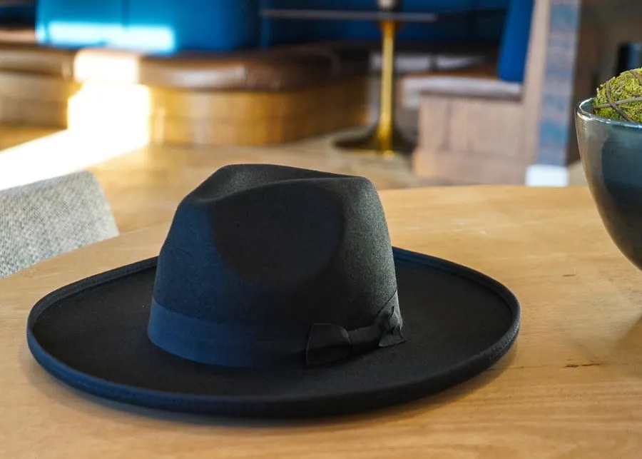 Dallas Pencil Brim Fedora - Black