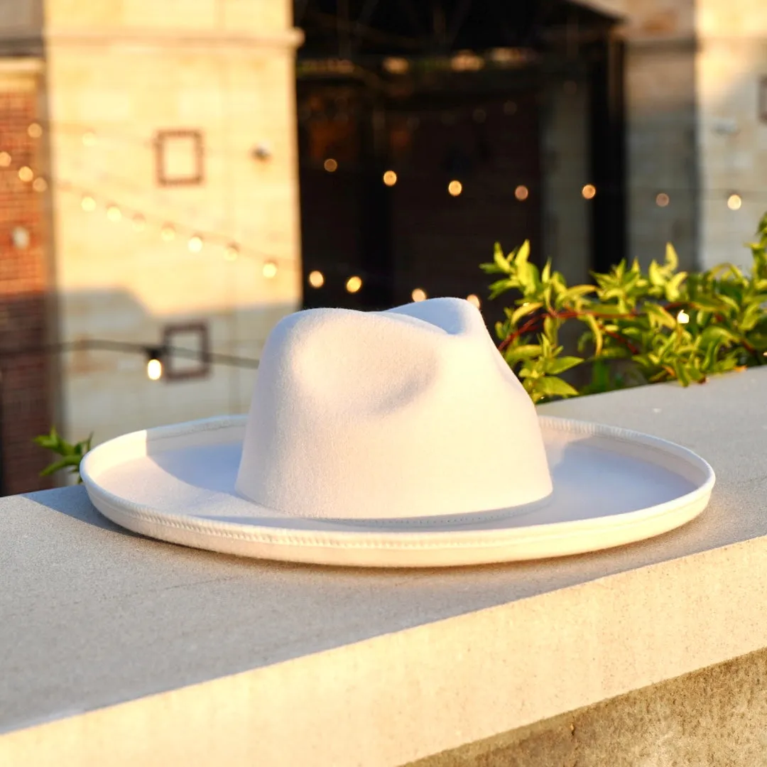 Dallas Plain Pencil Brim Fedora - Off White