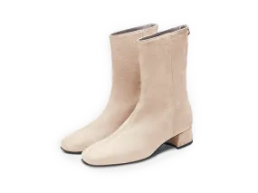 Debbie High Boots in Beige Nubuck