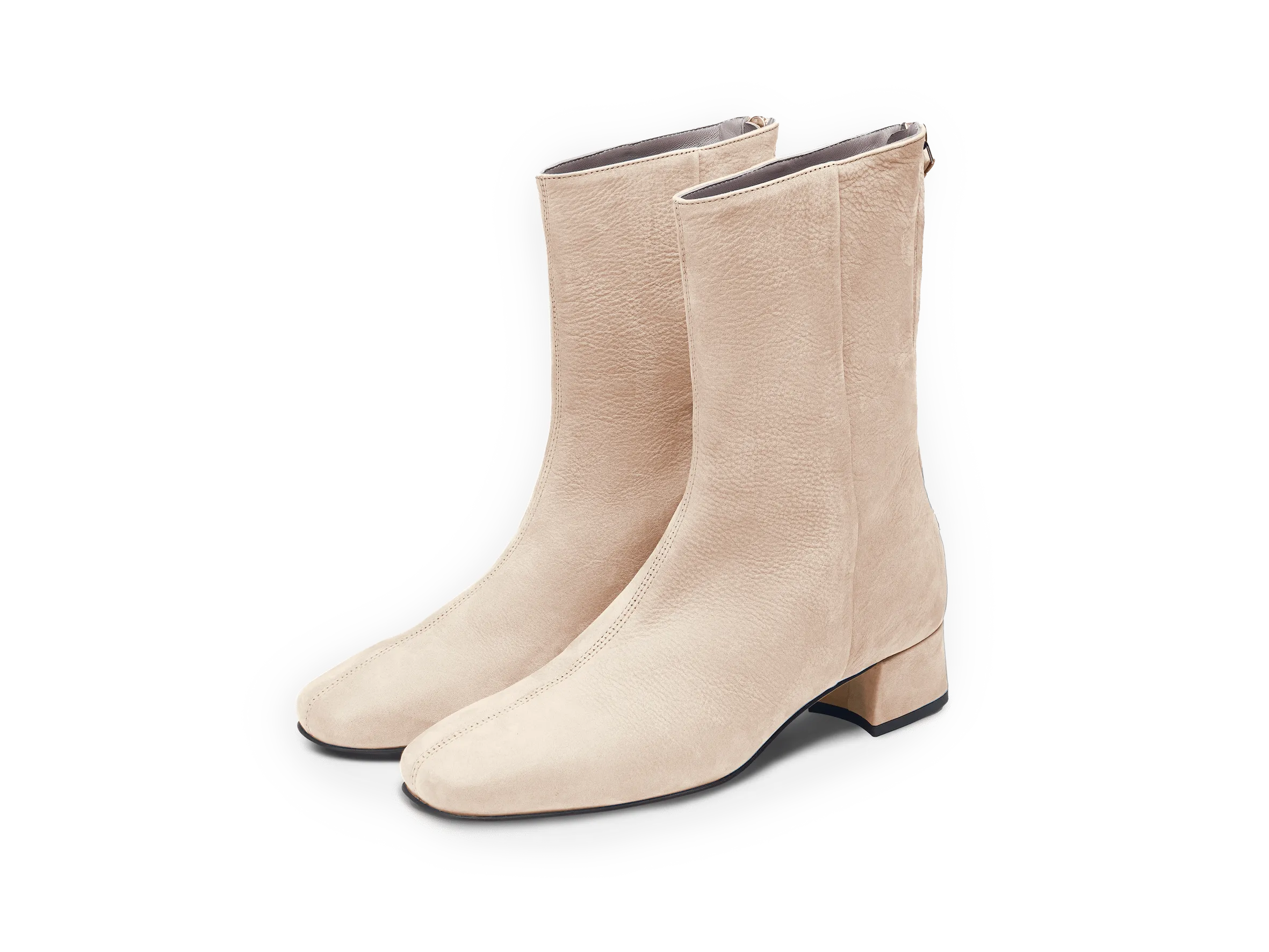 Debbie High Boots in Beige Nubuck